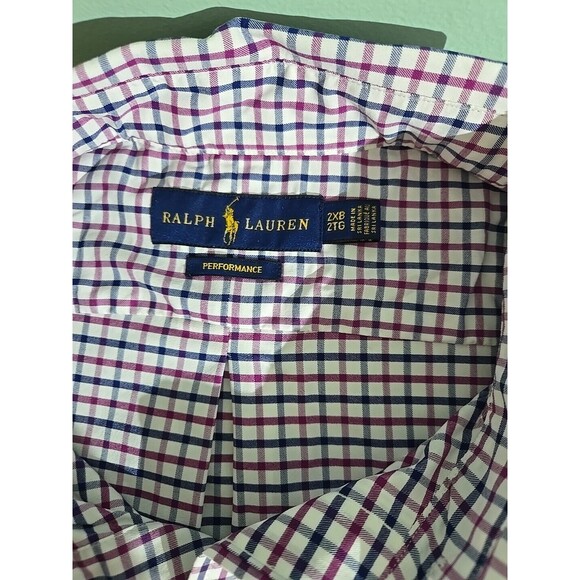 Ralph Lauren Performance Shirt 2XB 2TG Plaid Checkered Button Down - Picture 3 of 7